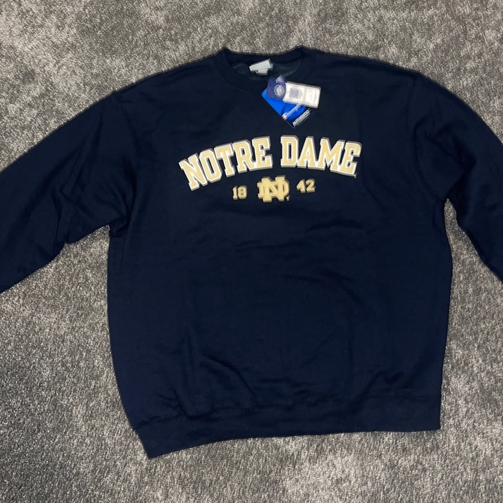 NFL Notre Dame Navy Blue & Gold Crewneck Sweatshirt